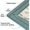 image:imageAmericanflat 5x7 Picture Frame with Polished Crystal Clear Glass  Hampton Collection  Distressed Wood Picture Frames for Tabletop and Wall Display  Charcoal Black  Polished glass wall or tabletop display with included easel sawtooth hangers included fits photos posters and artTurquoise Blue