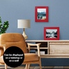 image:imageAmericanflat 5x7 Picture Frame with Polished Crystal Clear Glass  Hampton Collection  Distressed Wood Picture Frames for Tabletop and Wall Display  Charcoal Black  Polished glass wall or tabletop display with included easel sawtooth hangers included fits photos posters and artRed