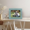 image:imageAmericanflat 5x7 Picture Frame with Polished Crystal Clear Glass  Hampton Collection  Distressed Wood Picture Frames for Tabletop and Wall Display  Charcoal Black  Polished glass wall or tabletop display with included easel sawtooth hangers included fits photos posters and artTurquoise Blue