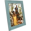 image:imageAmericanflat 5x7 Picture Frame with Polished Crystal Clear Glass  Hampton Collection  Distressed Wood Picture Frames for Tabletop and Wall Display  Charcoal Black  Polished glass wall or tabletop display with included easel sawtooth hangers included fits photos posters and artTurquoise BlueTurquoise Blue
