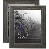 image:imageAmericanflat 5x7 Picture Frame with Polished Crystal Clear Glass  Set of 2  Hampton Collection  Distressed Wood Picture Frames for Tabletop and Wall Display  Rustic Tan  Polished glass wall or tabletop display with included easel hanging hardware included fits photos and artRustic