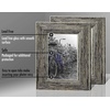 image:imageAmericanflat 5x7 Picture Frame with Polished Crystal Clear Glass  Set of 2  Hampton Collection  Distressed Wood Picture Frames for Tabletop and Wall Display  Rustic Tan  Polished glass wall or tabletop display with included easel hanging hardware included fits photos and artRustic Tan