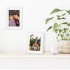 image:imageAmericanflat 5x7 Picture Frame with ShatterResistant Glass  Use as 4x6 Frame with Mat or Display 5x7 Photo Without Mat  Streamline Collection  Picture Frames for Tabletop and Wall  White  Shatterresistant glass wall or tabletop display with included easel triangle hangers included secure turntab backingWhite