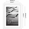 image:imageAmericanflat 5x7 Picture Frame with ShatterResistant Glass  Use as 4x6 Frame with Mat or Display 5x7 Photo Without Mat  Streamline Collection  Picture Frames for Tabletop and Wall  White  Shatterresistant glass wall or tabletop display with included easel triangle hangers included secure turntab backingWhite