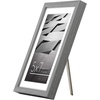 image:imageAmericanflat 5x7 Picture Frame with ShatterResistant Glass  Use as 4x6 Frame with Mat or Display 5x7 Photo Without Mat  Streamline Collection  Picture Frames for Tabletop and Wall  White  Shatterresistant glass wall or tabletop display with included easel triangle hangers included secure turntab backingGrey