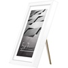 image:imageAmericanflat 5x7 Picture Frame with ShatterResistant Glass  Use as 4x6 Frame with Mat or Display 5x7 Photo Without Mat  Streamline Collection  Picture Frames for Tabletop and Wall  White  Shatterresistant glass wall or tabletop display with included easel triangle hangers included secure turntab backingWhite