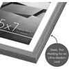 image:imageAmericanflat 5x7 Picture Frame with ShatterResistant Glass  Use as 4x6 Frame with Mat or Display 5x7 Photo Without Mat  Streamline Collection  Picture Frames for Tabletop and Wall  White  Shatterresistant glass wall or tabletop display with included easel triangle hangers included secure turntab backingGrey