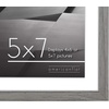 image:imageAmericanflat 5x7 Picture Frame with ShatterResistant Glass  Use as 4x6 Frame with Mat or Display 5x7 Photo Without Mat  Streamline Collection  Picture Frames for Tabletop and Wall  White  Shatterresistant glass wall or tabletop display with included easel triangle hangers included secure turntab backingGrey