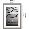 image:imageAmericanflat 5x7 Picture Frame with ShatterResistant Glass  Use as 4x6 Frame with Mat or Display 5x7 Photo Without Mat  Streamline Collection  Picture Frames for Tabletop and Wall  White  Shatterresistant glass wall or tabletop display with included easel triangle hangers included secure turntab backingGrey