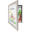 image:imageAmericanflat 85x11 Changeable Kids Art Frame  White  Holds 100 art pieces magnetic front door builtin keyholes for wall display stores finished artworkDriftwood Pack of 8
