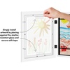 image:imageAmericanflat 85x11 Changeable Kids Art Frame  White  Holds 100 art pieces magnetic front door builtin keyholes for wall display stores finished artworkWhite