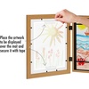 image:imageAmericanflat 85x11 Changeable Kids Art Frame  White  Holds 100 art pieces magnetic front door builtin keyholes for wall display stores finished artworkDark Oak Pack of 8