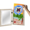 image:imageAmericanflat 85x11 Changeable Kids Art Frame  White  Holds 100 art pieces magnetic front door builtin keyholes for wall display stores finished artworkDriftwood Pack of 8