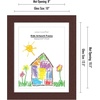 image:imageAmericanflat 85x11 Changeable Kids Art Frame  White  Holds 100 art pieces magnetic front door builtin keyholes for wall display stores finished artworkMahogany Pack of 8