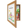 image:imageAmericanflat 85x11 Changeable Kids Art Frame  White  Holds 100 art pieces magnetic front door builtin keyholes for wall display stores finished artworkDark Oak Pack of 8