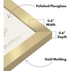 image:imageAmericanflat 85x11 Picture Frame 5Pack  Slim Molding  Gold  Polished plexiglass front wall or tabletop display with included easel sawtooth hangers included secure turntab backing