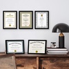 image:imageAmericanflat 85x11 Picture Frame 5Pack  Slim Molding  White  Polished plexiglass front wall or tabletop display with included easel sawtooth hangers included secure turntab backingBlack