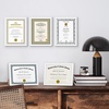 image:imageAmericanflat 85x11 Picture Frame 5Pack  Slim Molding  White  Polished plexiglass front wall or tabletop display with included easel sawtooth hangers included secure turntab backingWhite
