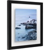 image:imageAmericanflat 8x10 Floating Picture Frame with Polished CrystalClear Glass  Use as 5x7 Picture Frame or Display 4x6 Photo  Signature Float Collection  Photo Frames for Tabletop or Wall  White  Photo floats between crystalclear glass wall or tabletop display with included easel sawtooth hangers includedBlack