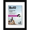 image:imageAmericanflat 8x10 Floating Picture Frame with Polished CrystalClear Glass  Use as 5x7 Picture Frame or Display 4x6 Photo  Signature Float Collection  Photo Frames for Tabletop or Wall  White  Photo floats between crystalclear glass wall or tabletop display with included easel sawtooth hangers includedBlack