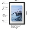 image:imageAmericanflat 8x10 Floating Picture Frame with Polished CrystalClear Glass  Use as 5x7 Picture Frame or Display 4x6 Photo  Signature Float Collection  Photo Frames for Tabletop or Wall  White  Photo floats between crystalclear glass wall or tabletop display with included easel sawtooth hangers includedBlack