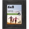 image:imageAmericanflat 8x10 Picture Frame with Polished Crystal Clear Glass  Hampton Collection  Distressed Wood Picture Frames for Tabletop and Wall Display  Charcoal Black  Polished glass wall or tabletop display with included easel sawtooth hangers included fits photos posters and artCharcoal Black