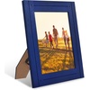 image:imageAmericanflat 8x10 Picture Frame with Polished Crystal Clear Glass  Hampton Collection  Distressed Wood Picture Frames for Tabletop and Wall Display  Charcoal Black  Polished glass wall or tabletop display with included easel sawtooth hangers included fits photos posters and artNavy