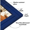 image:imageAmericanflat 8x10 Picture Frame with Polished Crystal Clear Glass  Hampton Collection  Distressed Wood Picture Frames for Tabletop and Wall Display  Charcoal Black  Polished glass wall or tabletop display with included easel sawtooth hangers included fits photos posters and artNavy
