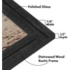 image:imageAmericanflat 8x10 Picture Frame with Polished Crystal Clear Glass  Hampton Collection  Distressed Wood Picture Frames for Tabletop and Wall Display  Charcoal Black  Polished glass wall or tabletop display with included easel sawtooth hangers included fits photos posters and artCharcoal Black