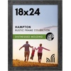 image:imageAmericanflat 8x10 Picture Frame with Polished Crystal Clear Glass  Hampton Collection  Distressed Wood Picture Frames for Tabletop and Wall Display  Charcoal Black  Polished glass wall or tabletop display with included easel sawtooth hangers included fits photos posters and artCharcoal Black