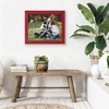 image:imageAmericanflat 8x10 Picture Frame with Polished Crystal Clear Glass  Hampton Collection  Distressed Wood Picture Frames for Tabletop and Wall Display  Charcoal Black  Polished glass wall or tabletop display with included easel sawtooth hangers included fits photos posters and artRed