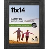image:imageAmericanflat 8x10 Picture Frame with Polished Crystal Clear Glass  Hampton Collection  Distressed Wood Picture Frames for Tabletop and Wall Display  Charcoal Black  Polished glass wall or tabletop display with included easel sawtooth hangers included fits photos posters and artCharcoal Black
