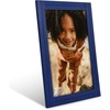 image:imageAmericanflat 8x10 Picture Frame with Polished Crystal Clear Glass  Hampton Collection  Distressed Wood Picture Frames for Tabletop and Wall Display  Charcoal Black  Polished glass wall or tabletop display with included easel sawtooth hangers included fits photos posters and artNavy Blue
