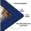 image:imageAmericanflat 8x10 Picture Frame with Polished Crystal Clear Glass  Hampton Collection  Distressed Wood Picture Frames for Tabletop and Wall Display  Charcoal Black  Polished glass wall or tabletop display with included easel sawtooth hangers included fits photos posters and artNavy