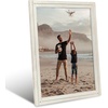 image:imageAmericanflat 8x10 Picture Frame with Polished Crystal Clear Glass  Hampton Collection  Distressed Wood Picture Frames for Tabletop and Wall Display  Charcoal Black  Polished glass wall or tabletop display with included easel sawtooth hangers included fits photos posters and artAspen White