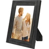 image:imageAmericanflat 8x10 Picture Frame with Polished Crystal Clear Glass  Hampton Collection  Distressed Wood Picture Frames for Tabletop and Wall Display  Charcoal Black  Polished glass wall or tabletop display with included easel sawtooth hangers included fits photos posters and artCharcoal Black