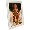 image:imageAmericanflat 8x10 Picture Frame with Polished Crystal Clear Glass  Hampton Collection  Distressed Wood Picture Frames for Tabletop and Wall Display  Charcoal Black  Polished glass wall or tabletop display with included easel sawtooth hangers included fits photos posters and artAspen White