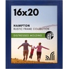 image:imageAmericanflat 8x10 Picture Frame with Polished Crystal Clear Glass  Hampton Collection  Distressed Wood Picture Frames for Tabletop and Wall Display  Charcoal Black  Polished glass wall or tabletop display with included easel sawtooth hangers included fits photos posters and artNavy