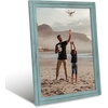 image:imageAmericanflat 8x10 Picture Frame with Polished Crystal Clear Glass  Hampton Collection  Distressed Wood Picture Frames for Tabletop and Wall Display  Charcoal Black  Polished glass wall or tabletop display with included easel sawtooth hangers included fits photos posters and artTurquoise Blue
