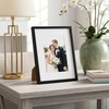 image:imageAmericanflat 8x10 Picture Frame with ShatterResistant Glass  Use as 5x7 Frame with Mat or Display 8x10 Photo Without Mat  Streamline Collection  Picture Frames for Tabletop and Wall  White  Shatterresistant glass wall or tabletop display with included easel sawtooth hangers included secure turntab backingBlack