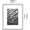 image:imageAmericanflat 8x10 Picture Frame with ShatterResistant Glass  Use as 5x7 Frame with Mat or Display 8x10 Photo Without Mat  Streamline Collection  Picture Frames for Tabletop and Wall  White  Shatterresistant glass wall or tabletop display with included easel sawtooth hangers included secure turntab backingSilver