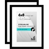 image:imageAmericanflat 8x10 Picture Frame with ShatterResistant Glass  Use as 5x7 Frame with Mat or Display 8x10 Photo Without Mat  Streamline Collection  Picture Frames for Tabletop and Wall  White  Shatterresistant glass wall or tabletop display with included easel sawtooth hangers included secure turntab backingBlack