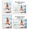 image:imageAmericanflat 8x10 Picture Frame with ShatterResistant Glass  Use as 5x7 Frame with Mat or Display 8x10 Photo Without Mat  Streamline Collection  Picture Frames for Tabletop and Wall  White  Shatterresistant glass wall or tabletop display with included easel sawtooth hangers included secure turntab backingWhite