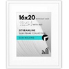 image:imageAmericanflat 8x10 Picture Frame with ShatterResistant Glass  Use as 5x7 Frame with Mat or Display 8x10 Photo Without Mat  Streamline Collection  Picture Frames for Tabletop and Wall  White  Shatterresistant glass wall or tabletop display with included easel sawtooth hangers included secure turntab backingWhite