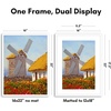 image:imageAmericanflat 8x10 Picture Frame with ShatterResistant Glass  Use as 5x7 Frame with Mat or Display 8x10 Photo Without Mat  Streamline Collection  Picture Frames for Tabletop and Wall  White  Shatterresistant glass wall or tabletop display with included easel sawtooth hangers included secure turntab backingWhite