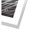 image:imageAmericanflat 8x10 Picture Frame with ShatterResistant Glass  Use as 5x7 Frame with Mat or Display 8x10 Photo Without Mat  Streamline Collection  Picture Frames for Tabletop and Wall  White  Shatterresistant glass wall or tabletop display with included easel sawtooth hangers included secure turntab backingSilver