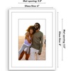 image:imageAmericanflat 8x10 Picture Frame with ShatterResistant Glass  Use as 5x7 Frame with Mat or Display 8x10 Photo Without Mat  Streamline Collection  Picture Frames for Tabletop and Wall  White  Shatterresistant glass wall or tabletop display with included easel sawtooth hangers included secure turntab backingWhite