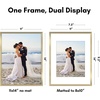 image:imageAmericanflat 8x10 Picture Frame with ShatterResistant Glass  Use as 5x7 Frame with Mat or Display 8x10 Photo Without Mat  Streamline Collection  Picture Frames for Tabletop and Wall  White  Shatterresistant glass wall or tabletop display with included easel sawtooth hangers included secure turntab backingGold