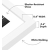 image:imageAmericanflat 8x10 Picture Frame with ShatterResistant Glass  Use as 5x7 Frame with Mat or Display 8x10 Photo Without Mat  Streamline Collection  Picture Frames for Tabletop and Wall  White  Shatterresistant glass wall or tabletop display with included easel sawtooth hangers included secure turntab backingWhite