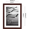 image:imageAmericanflat 8x10 Picture Frame with ShatterResistant Glass  Use as 5x7 Frame with Mat or Display 8x10 Photo Without Mat  Streamline Collection  Picture Frames for Tabletop and Wall  White  Shatterresistant glass wall or tabletop display with included easel sawtooth hangers included secure turntab backingMahogany
